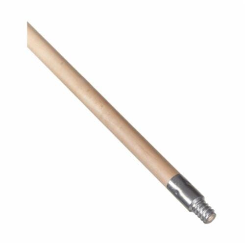 Weiler® 44300 Threaded Tip Mop Handle, 15/16 in Dia x 60 in L, Hardwood Handle/Metal Tip, Natural